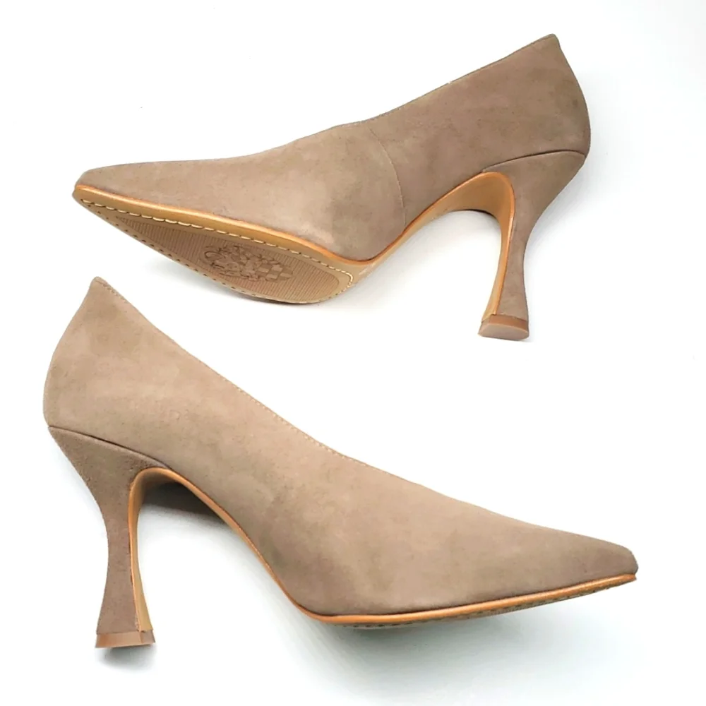Vince Camuto ISHANI Tuscan Taupe True Suede Pumps NWT 6M